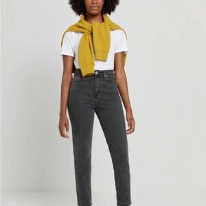 Frank & Oak Women’s “Stevie Mom Jeans” in Washed Black, Size 25